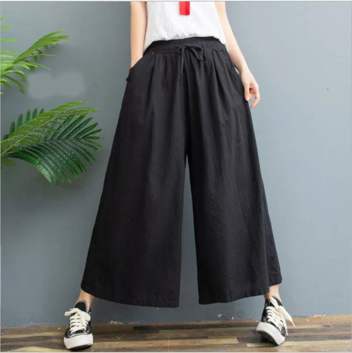 AMELINA – Comfort Fit Pleated Linen Pants