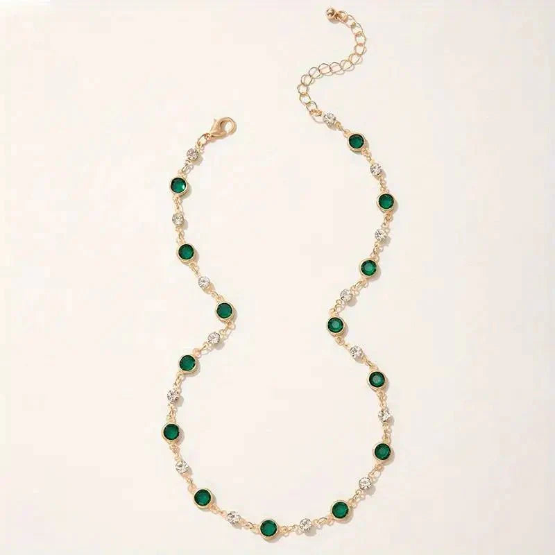 Choker Elegante con Smeraldi e Diamanti
