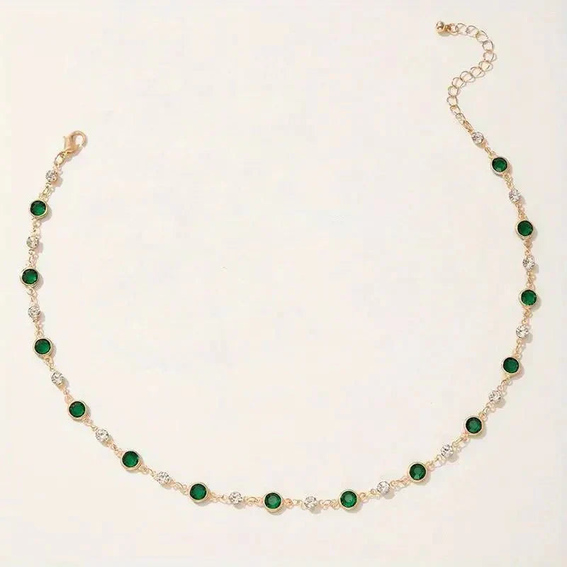 Choker Elegante con Smeraldi e Diamanti