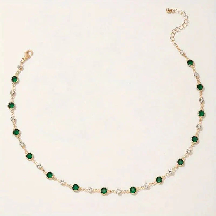 Choker Elegante con Smeraldi e Diamanti