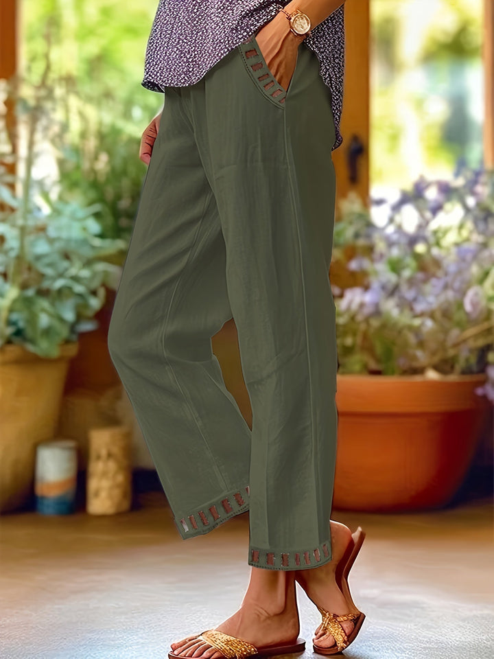 Wren – Pantaloni Cropped Relax con Dettagli in Contrasto