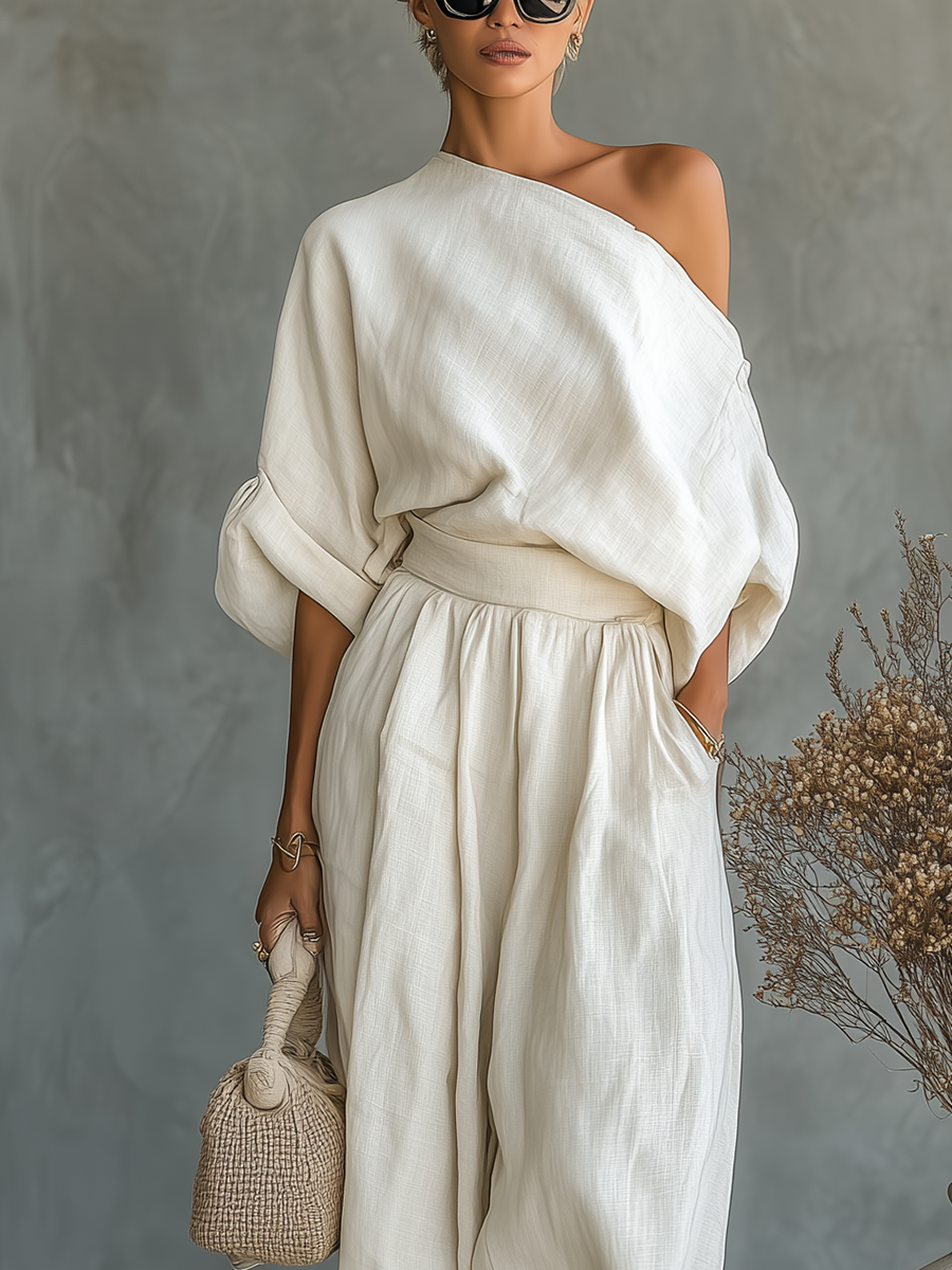 Set in Lino con Spalle Scoperte