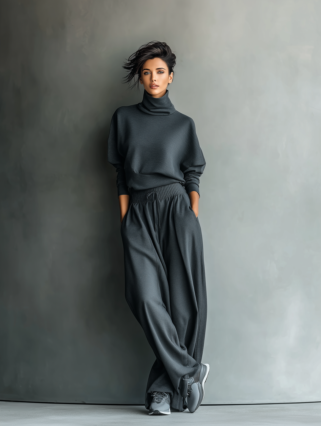 Completo in Maglia Pantaloni Larghi