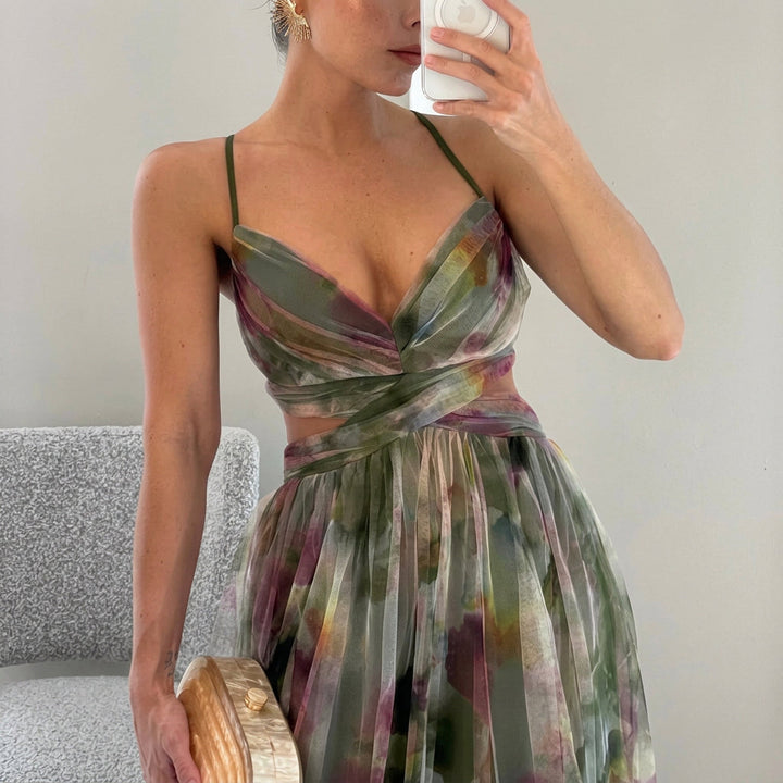 Margarida - Abito Maxi con Stampa Floreale