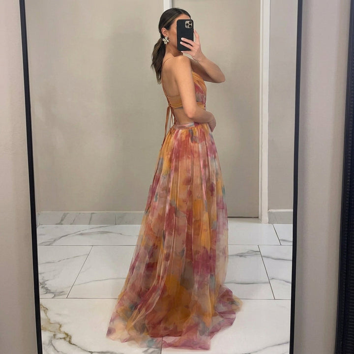 Margarida - Abito Maxi con Stampa Floreale