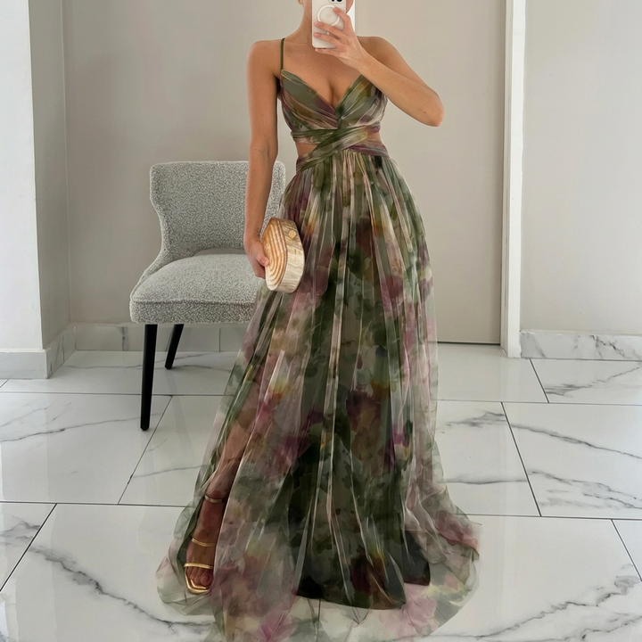 Margarida - Abito Maxi con Stampa Floreale