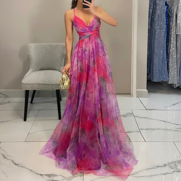 Margarida - Abito Maxi con Stampa Floreale