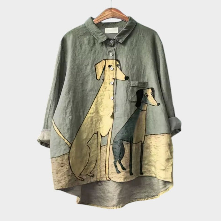 Amélie | Elegante blusa estiva in lino