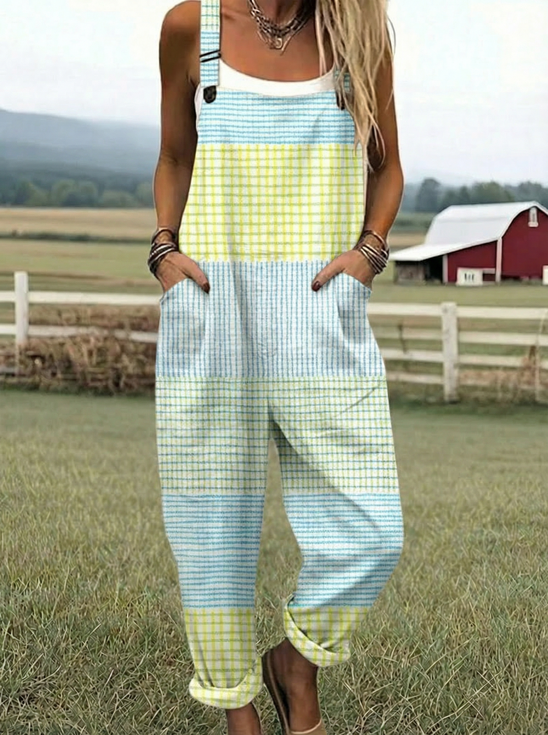 Peyton | Pastel Checkered Overalls