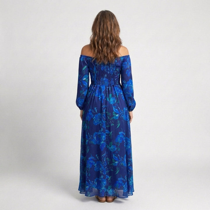 Ellis & Johnson™  | Abito Maxi Floreale Off Shoulder