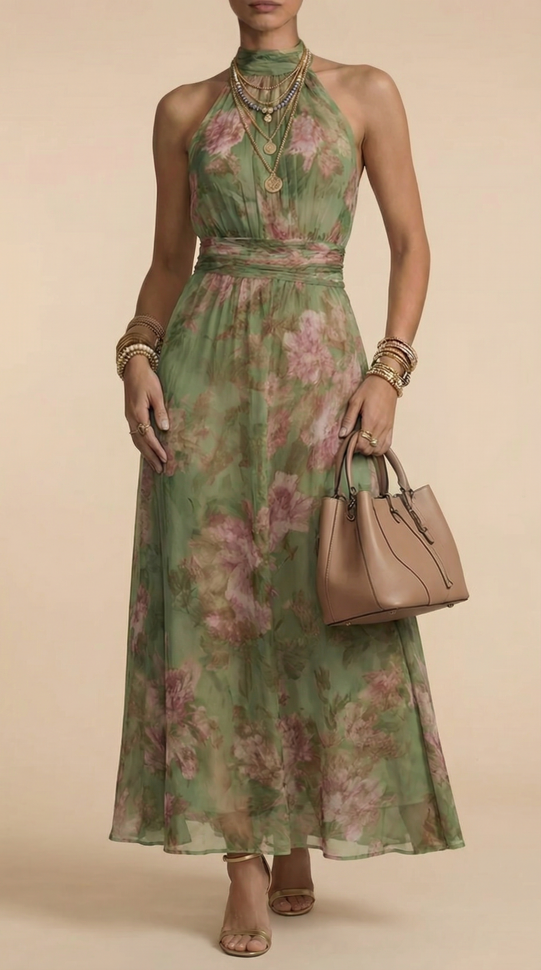 Livia | Maxi Halter Floral Dress