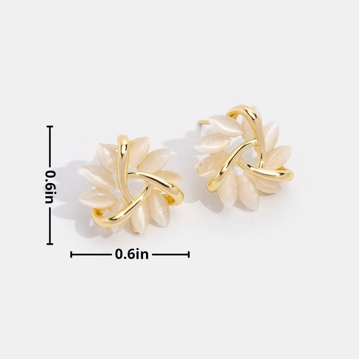 Orecchini in Oro con Fiori di Opale