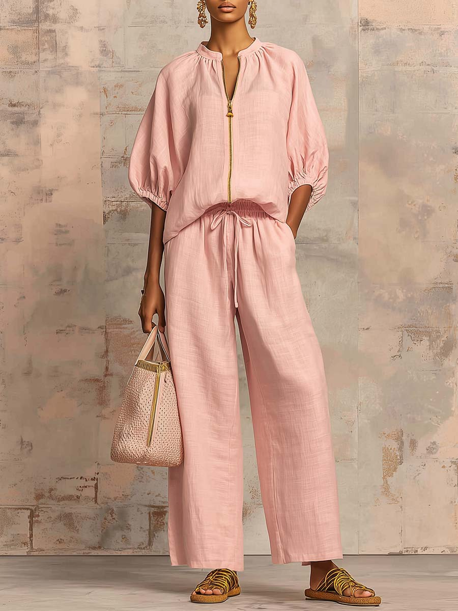 Enrichetta™ – Completo Casual Chic con Top e Pantaloni