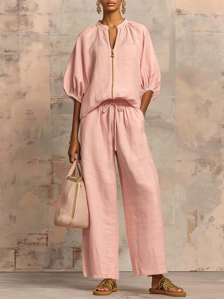 Enrichetta™ – Completo Casual Chic con Top e Pantaloni