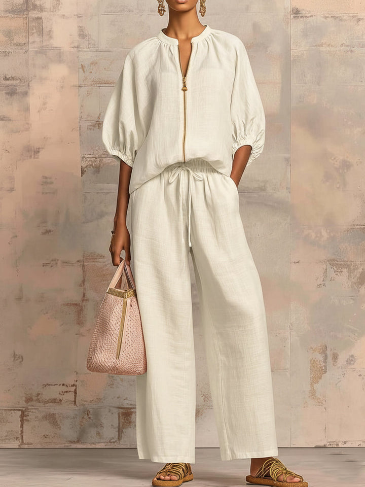 Enrichetta™ – Completo Casual Chic con Top e Pantaloni