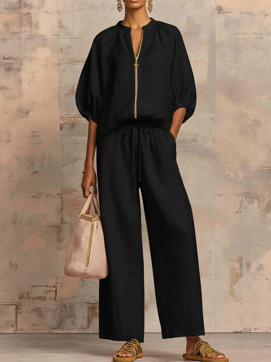 Enrichetta™ – Completo Casual Chic con Top e Pantaloni