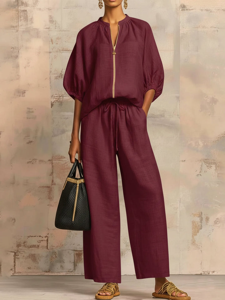 Enrichetta™ – Completo Casual Chic con Top e Pantaloni