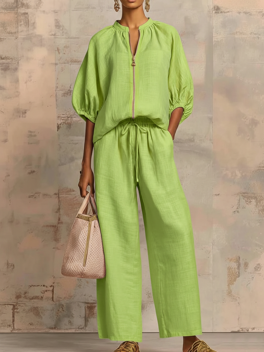 Enrichetta™ – Completo Casual Chic con Top e Pantaloni