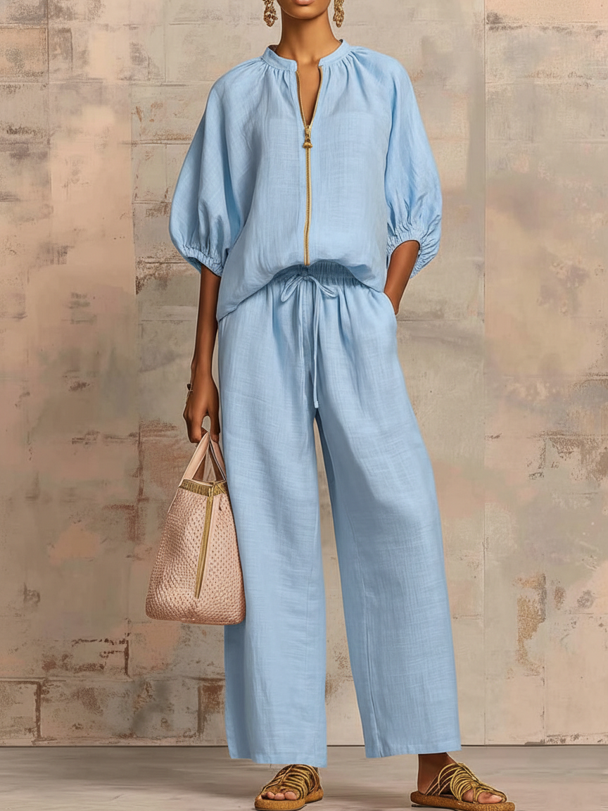 Enrichetta™ – Completo Casual Chic con Top e Pantaloni