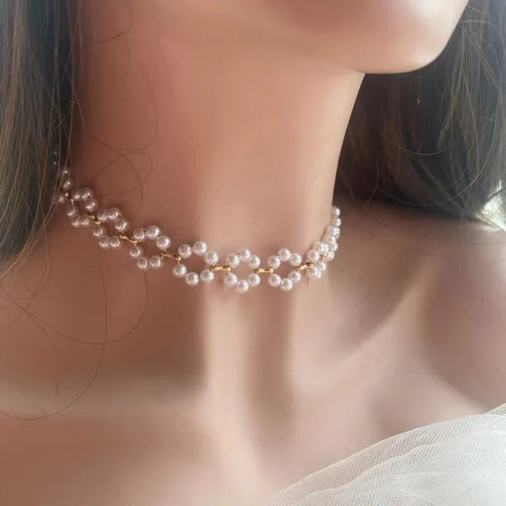 Choker con Fiore di Margherita in Perle