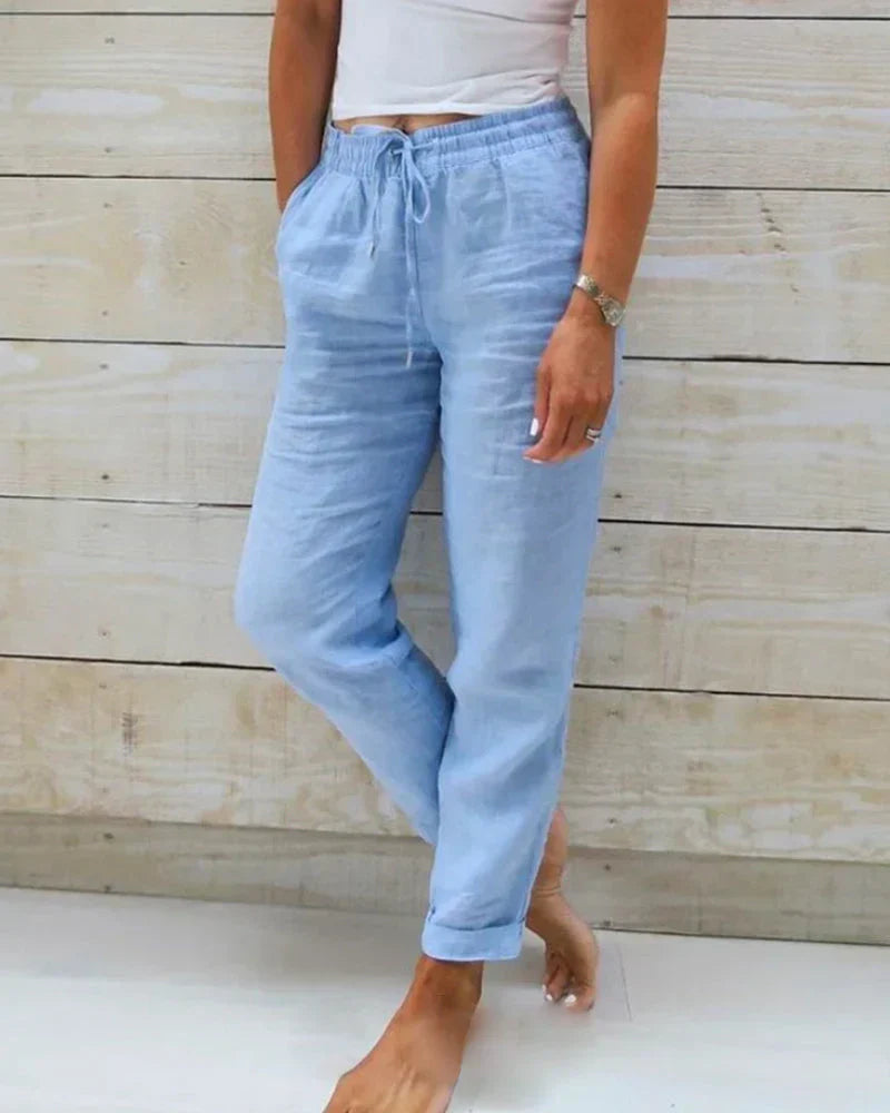 Pantaloni in Lino Leggeri da Donna Traspiranti e Confortevoli