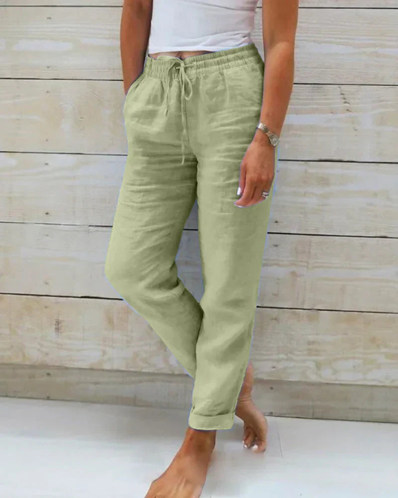 Pantaloni in Lino Leggeri da Donna Traspiranti e Confortevoli
