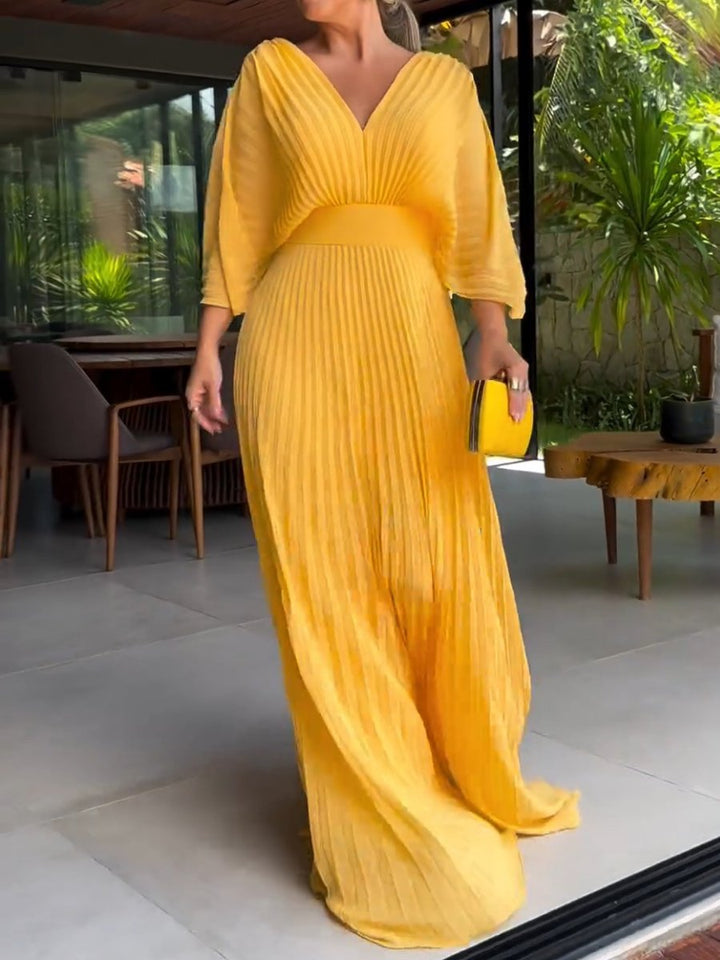 RIA™ - Abito Maxi a Righe Fluttuanti