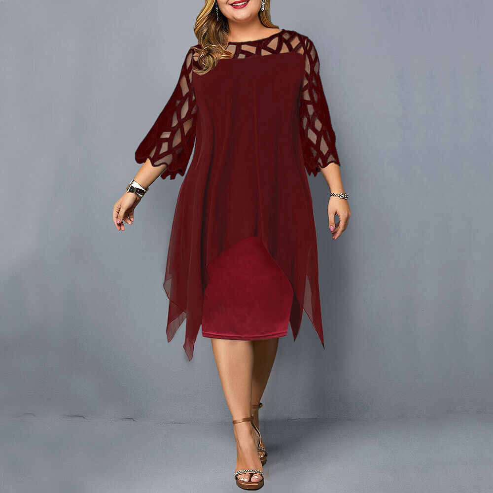 Kirsty | Abito Midi Chic Taglie Forti per Donne Moderne