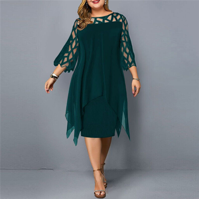 Kirsty | Abito Midi Chic Taglie Forti per Donne Moderne