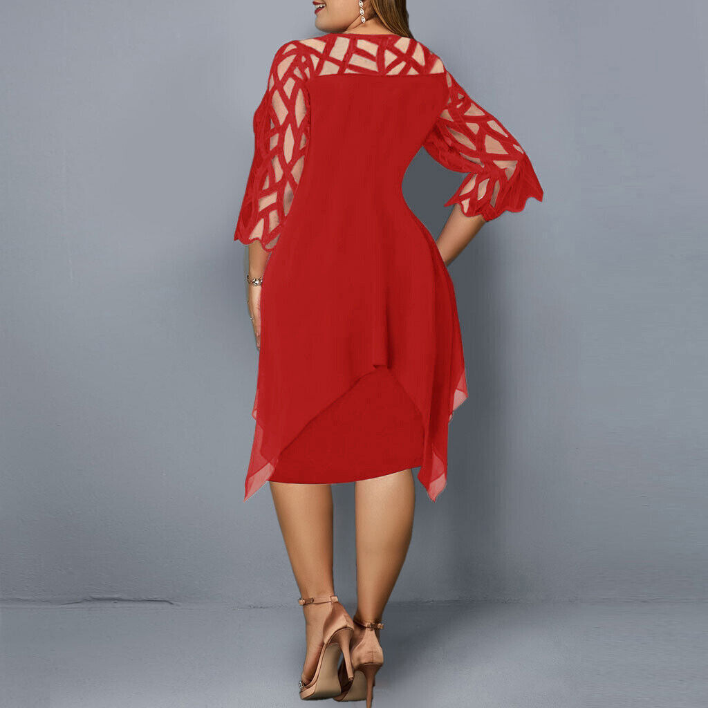 Kirsty | Abito Midi Chic Taglie Forti per Donne Moderne