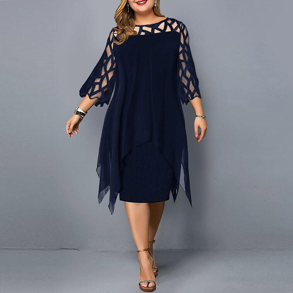 Kirsty | Abito Midi Chic Taglie Forti per Donne Moderne
