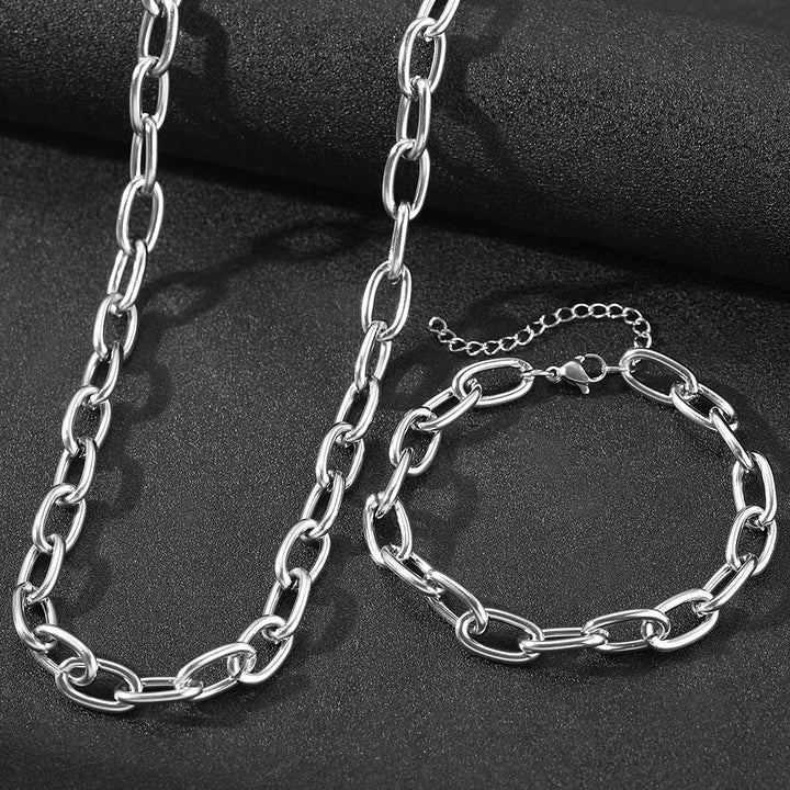 Set di Collana e Bracciale con Chiusura a Clip Semplice