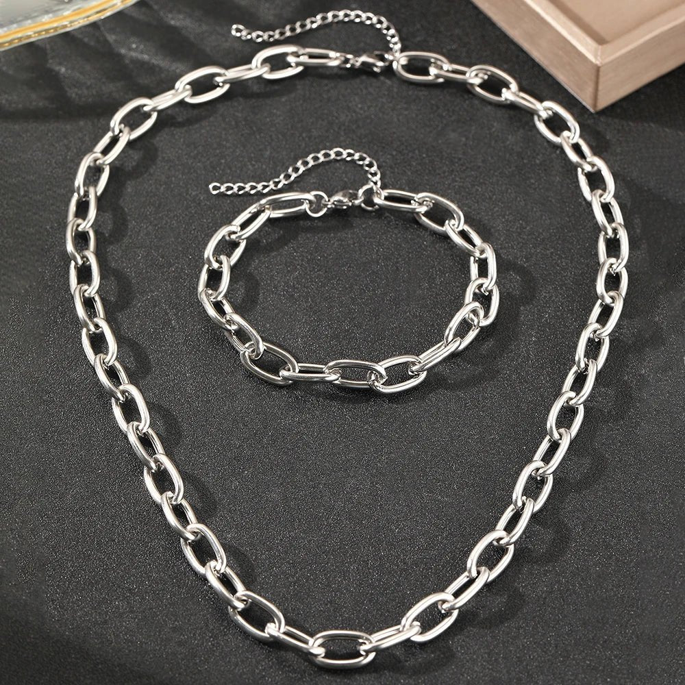 Set di Collana e Bracciale con Chiusura a Clip Semplice