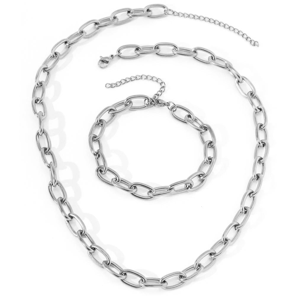 Set di Collana e Bracciale con Chiusura a Clip Semplice