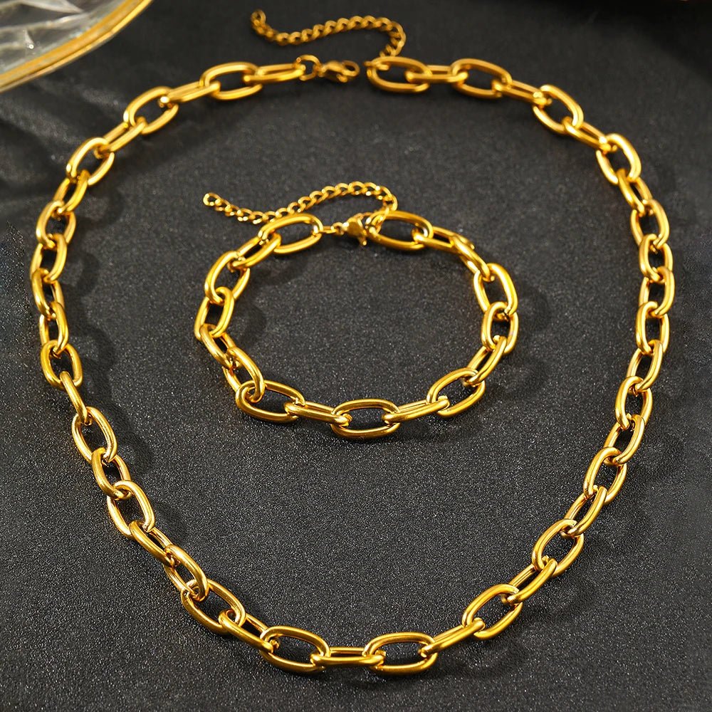 Set di Collana e Bracciale con Chiusura a Clip Semplice
