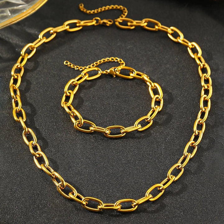 Set di Collana e Bracciale con Chiusura a Clip Semplice