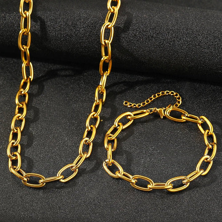 Set di Collana e Bracciale con Chiusura a Clip Semplice