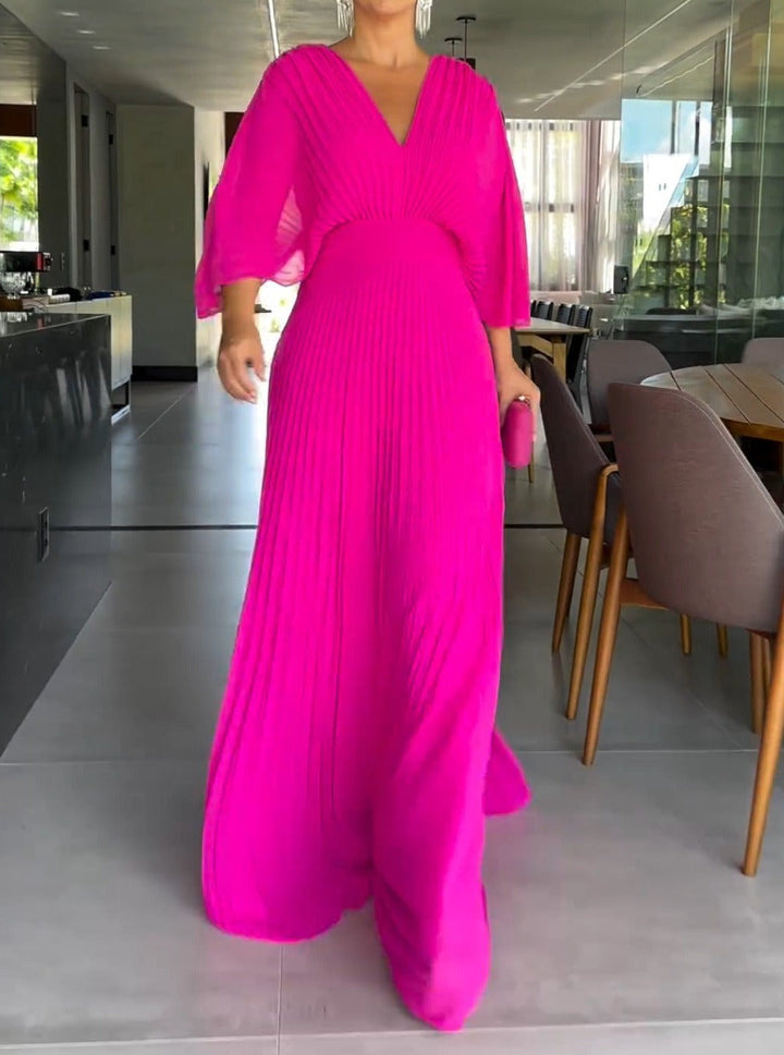 RIA™ - Abito Maxi a Righe Fluttuanti